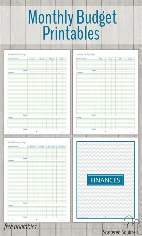 monthly family budget printables  budget printables family