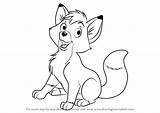 Fox Hound Tod Draw Step Drawing Cartoon Drawingtutorials101 sketch template