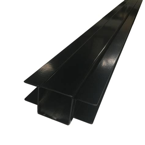 zwarte metalen gleufpaal mm voor houten planken