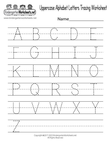 printable handwriting worksheets  kindergarten printable