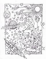 Coloring Pages Adult Celestial Space Adults Color Books sketch template