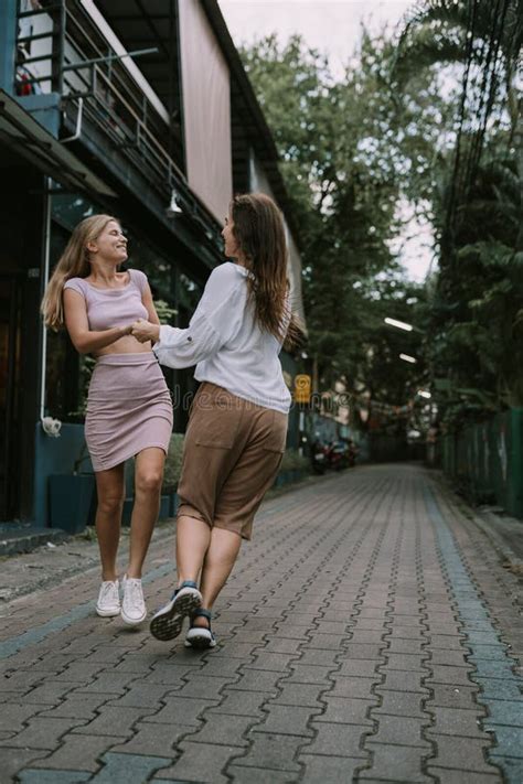 Two Lesbians Having Fun On The Street Stock Image Image Of Love