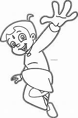 Coloring Chhota Bheem Outs Jump Wooden Cut Original Wecoloringpage Pages sketch template