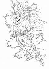 Goku Lineart Dragonball Sayan Regreso sketch template