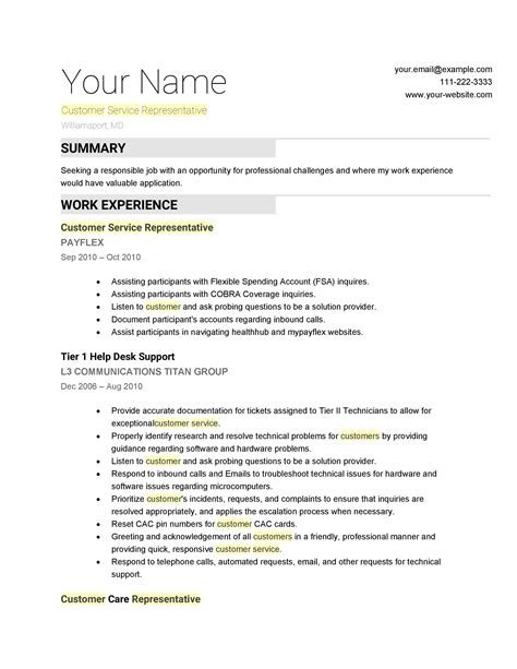 customer service resume examples templatelab