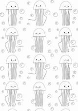 Jellyfish Coloring Printable Freebie sketch template
