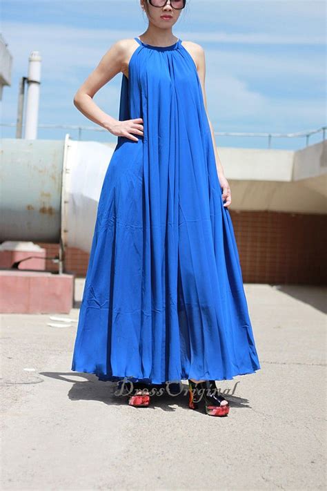 royal blue maxi dress chiffon dress long dress  size etsy maxi dress  size summer