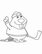 Coloring Pages Hockey Ice Beaver Playing Skate Skating Printable Figure Getcolorings Getdrawings Kids Colorings sketch template