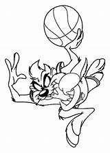 Looney Taz Tunes Tazmania Demonio Toons Basket Marvin Tazman Laminas Colorat Trickfilmfiguren Coloringhome Colorearrr sketch template