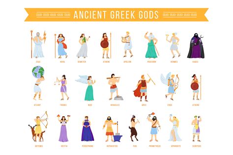 ancient greek pantheon gods  goddesses  characters design bundles