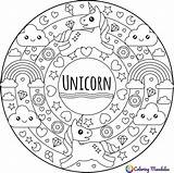 Mandala Unicorn Kids Coloring Pages Unicorns Mandalas sketch template