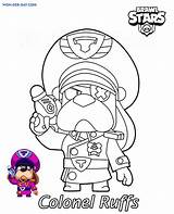 Ruffs Colonel Brawl Stars Coloring Pages 2021 Brawler Wonder sketch template