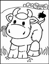 Coloring Pages Realistic Cow Baby Farm Animals Getdrawings sketch template