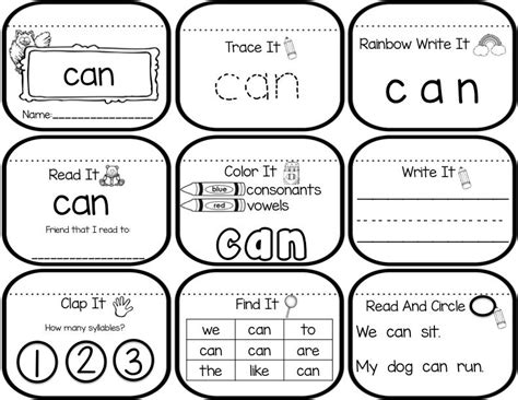 printable kindergarten sight word books yvonne hazels printable