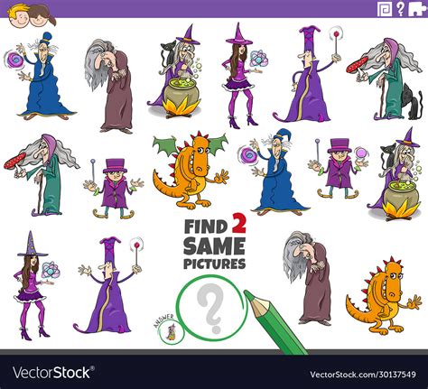 find   fantasy characters task  kids vector image