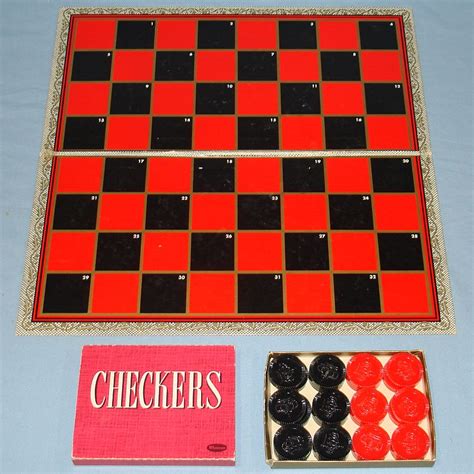 whitman plastic checkers game checkerboard  vintagetoys