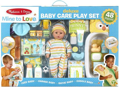 melissa doug   love deluxe baby care play set  pieces doll accessories  feed