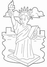 Statue Liberty Coloring Pages Drawing Kids Lady Cartoon Printable Outline Face Print Stonehenge Color Kindergarten Getdrawings Getcolorings Paintingvalley Worksheet Colorings sketch template