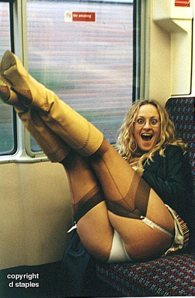 joanne bache aka leg show jo flashing in the tube train 15 pics