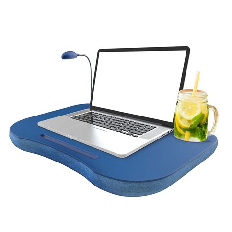 laptop lap desk portable  foam cushion led desk light  cup