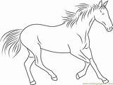 Horse Coloring Running Pages Color Horses Printable Coloringpages101 Getcolorings sketch template