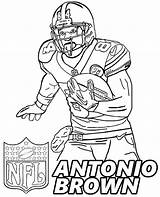 Coloring Pages Football Brown Player Antonio American Brady Nfl Cleveland Tom Printable Pittsburgh Colts Steelers Players Famous Indianapolis Topcoloringpages Kids sketch template