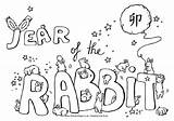 Rabbit Year Colouring Chinese Coloring Zodiac Pages Animals Rabbits Activities Colour Popular Activityvillage Explore sketch template