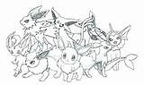 Eevee Coloring Pokemon Pages Pikachu Evolution Printable Evolutions Para Sheets Print Colorear Color Glaceon Getcolorings Getdrawings Colorings sketch template