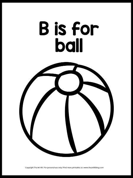 ball coloring page instant   art kit letter
