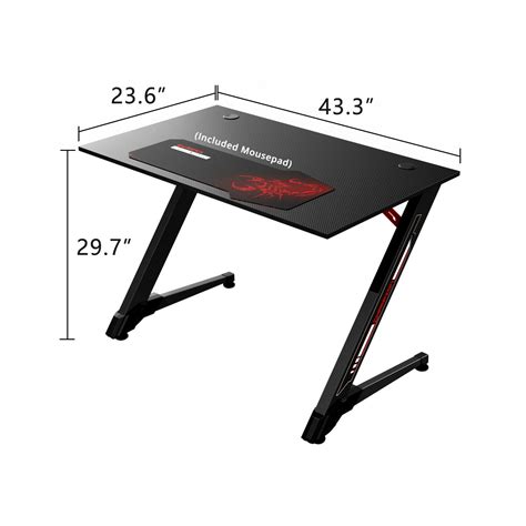 eureka ergonomic   shaped small gaming computer desk home office gaming computer table
