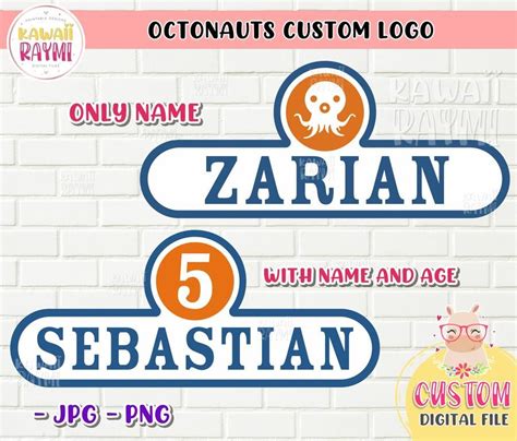 octonauts custom logo digital octonauts logo personalized octonauts