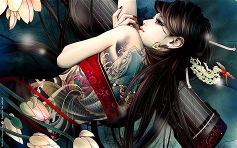 Tattoos Girls Anime Porn - Anime Girl Tattoo Wallpaper | SexiezPix Web Porn