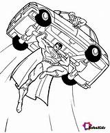 Superman Car Coloring Pages Lifting Printable Bubakids sketch template