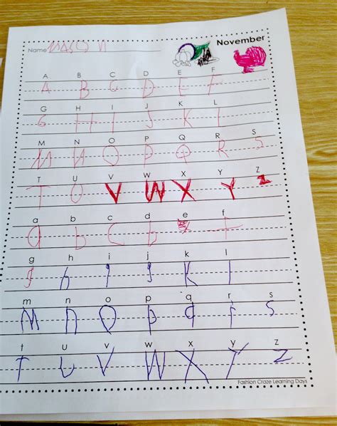 kindergarten handwriting practice