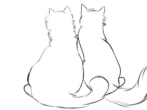 sketch   cats sitting togther  iloveslyfoxhound  deviantart
