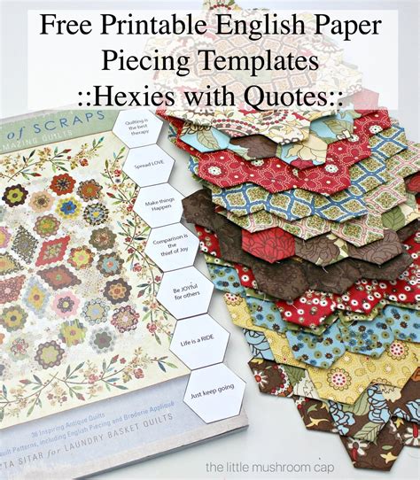 printable hexagon english paper piecing template