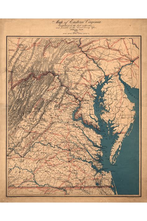 map  virginia eastern shore chesapeake bay antique map  ebay