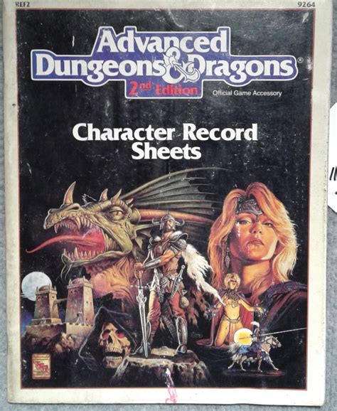 Advanced Dungeonsanddragons 2nd Edition Character Record