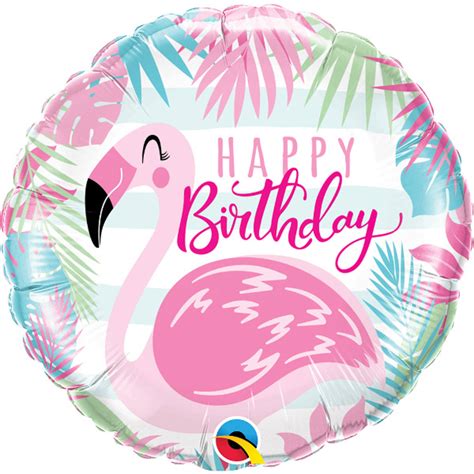 happy birthday flamingo folieballon cm