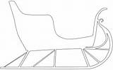 Sleigh Silhouette Outline Silhouettes Vector Coloring Pages Drawing sketch template