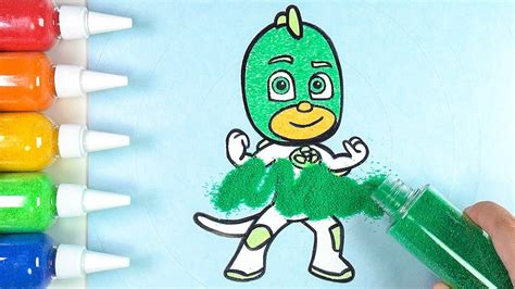 drawing  coloring pj masks gekko learn english  kids youtube