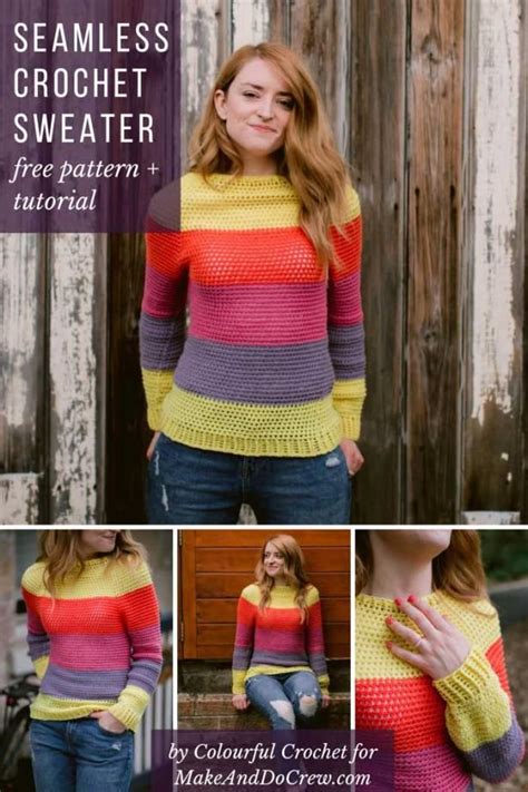 Top Down Crochet Sweater For Women S 3xl Crochet Sweater Pattern