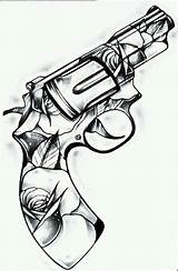 Easy Gangster Sketches Chicano Pistolen Pistol Rose Ooo Pistola Disegni Outline Cool Skizze Armas Abstrakte Waffen Skizzen Umriss Tatto Matita sketch template