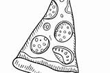 Pizza Drink Slice Pepperoni Food Coloring Pages Printables Print sketch template