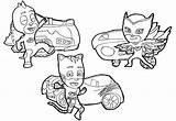 Pj Masks Coloring Pages Printable Catboy Gekko Owlette Sticker Action sketch template
