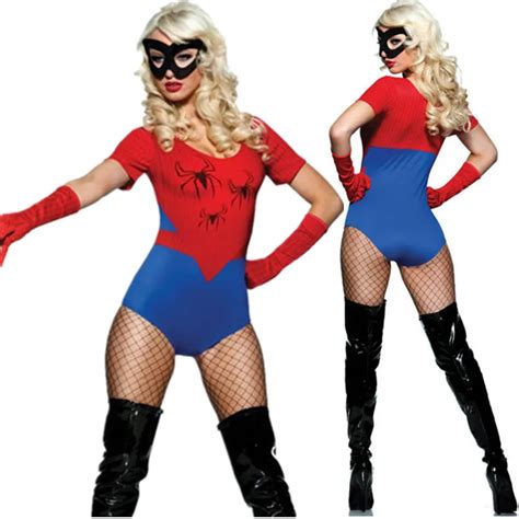 adult halloween costume  womenspiderman spider girl costume super hero fancy dress costume