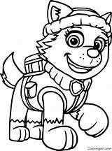 Everest Paw Patrol Coloring Pages Colouring Printable Easy Puppy Format Vector Christmas sketch template