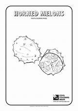 Coloring Horned Melons Pages Cool Print Plants sketch template