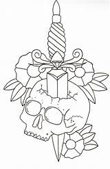Dagger Drawing Skull Flowers Lines Outline Wip Tattoo Rose Girly Designs Deviantart Wallpaper Getdrawings sketch template