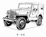Willys Willis 4x4 sketch template